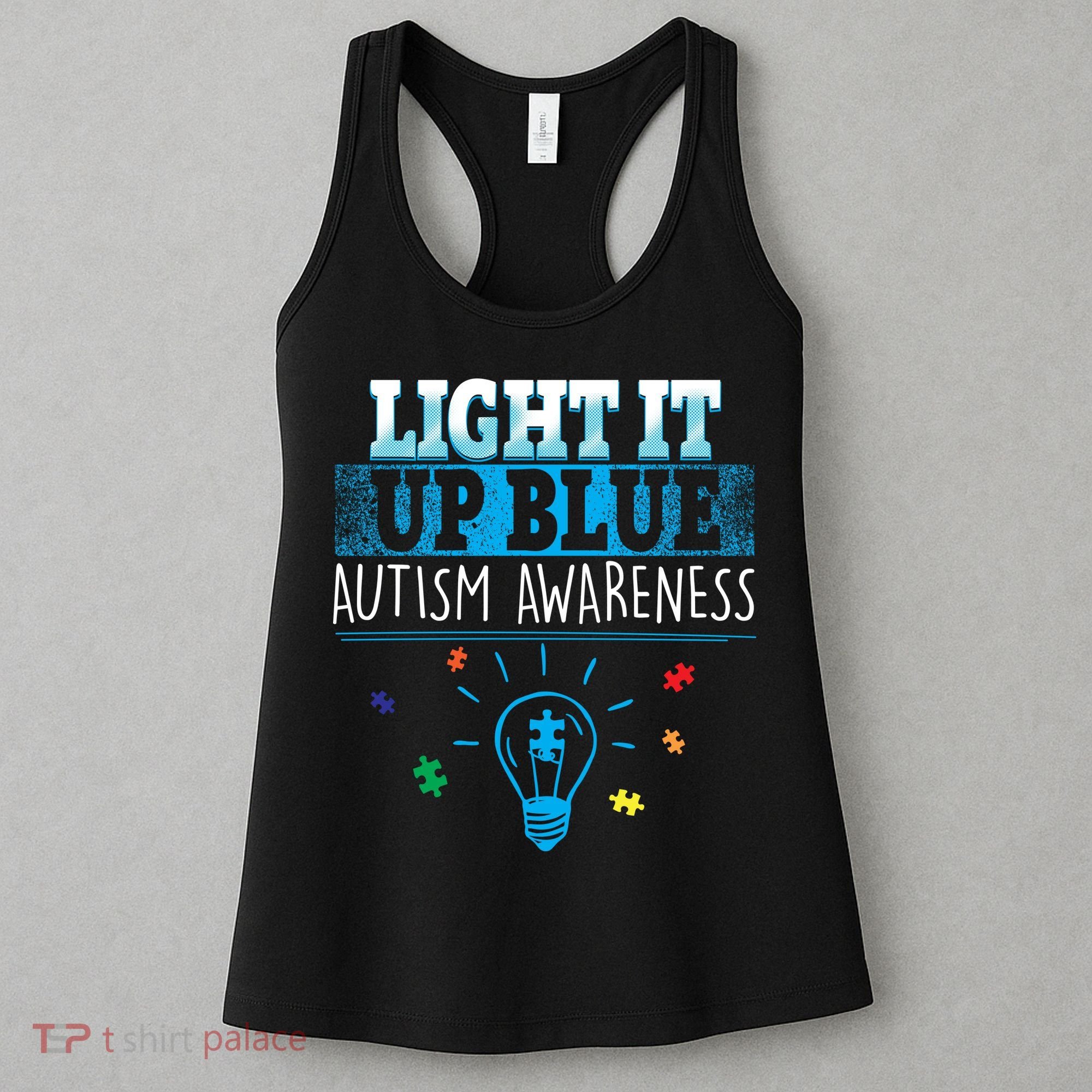 Light It Up Blue Autism Puzzle Bulb Women's Tank Top