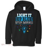 Light It Up Blue Autism Puzzle Bulb Toddler Hoodie thumb 0