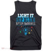 Light It Up Blue Autism Puzzle Bulb Tank Top thumb 0