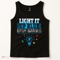 Light It Up Blue Autism Puzzle Bulb Tank Top thumb 2