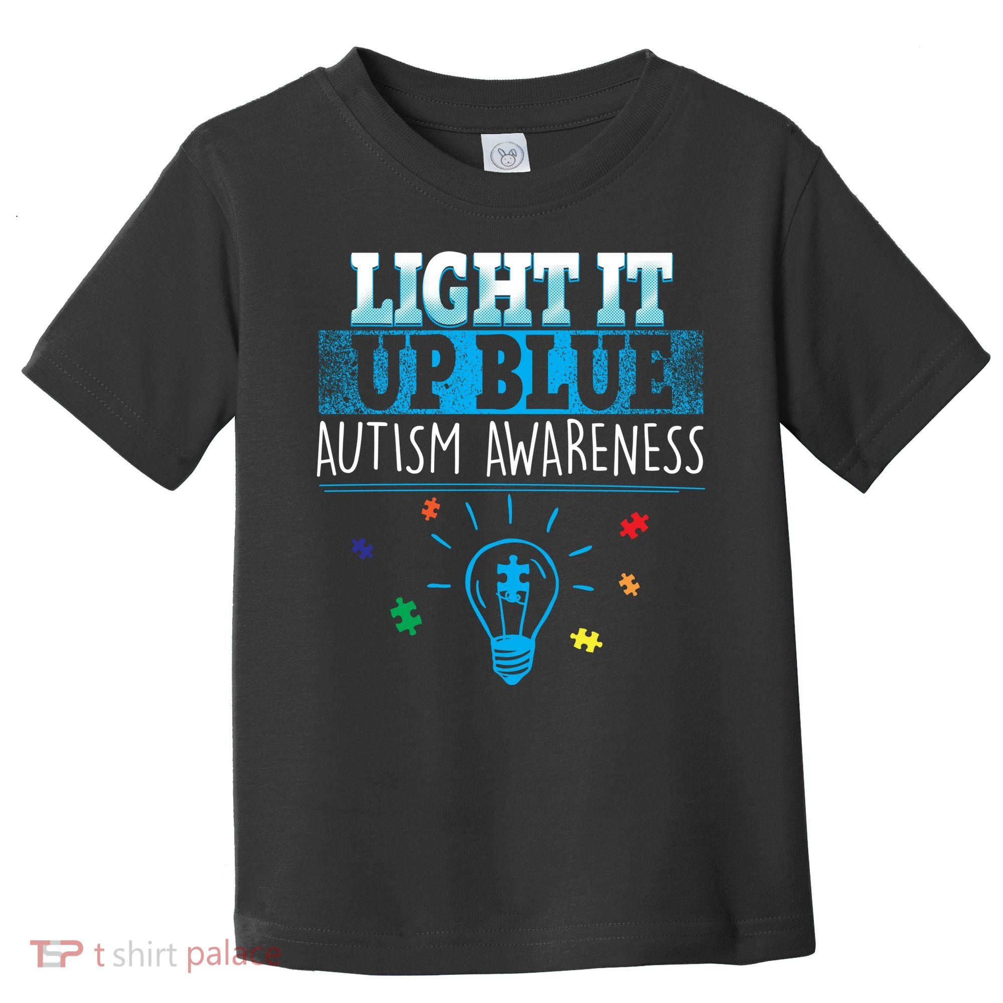 Light It Up Blue Autism Puzzle Bulb Toddler T-Shirt