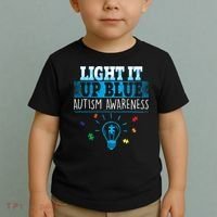 Light It Up Blue Autism Puzzle Bulb Toddler T-Shirt thumb 2