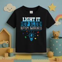 Light It Up Blue Autism Puzzle Bulb Toddler T-Shirt thumb 3
