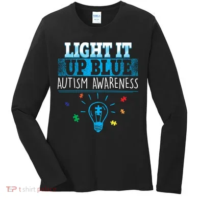 Light It Up Blue Autism Puzzle Bulb Women's Long Sleeve Shirt