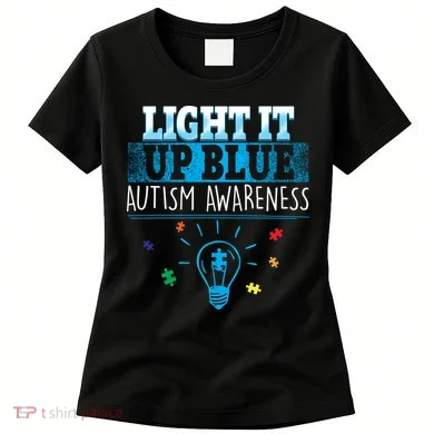 Light It Up Blue Autism Puzzle Bulb Women's T-Shirt