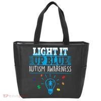 Light It Up Blue Autism Puzzle Bulb Tote Bag thumb 0