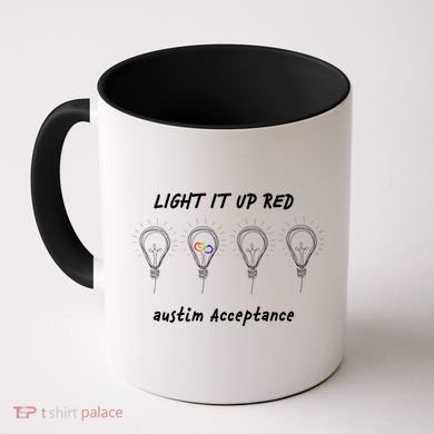 Light It Up Red Autism Acceptance Coffee Mug