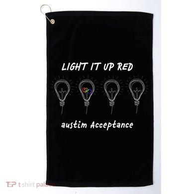 Light It Up Red Autism Acceptance Golf Towel
