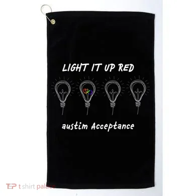 Light It Up Red Autism Acceptance Golf Towel