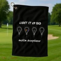 Light It Up Red Autism Acceptance Golf Towel thumb 1