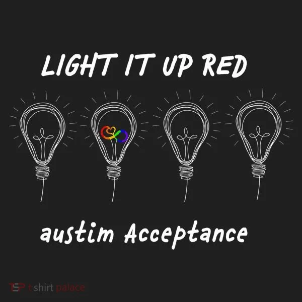 Light It Up Red Autism Acceptance Golf Towel