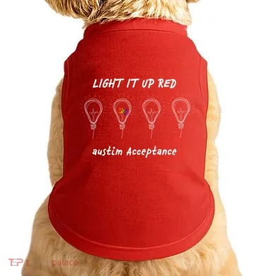 Light It Up Red Autism Acceptance Doggie Tank