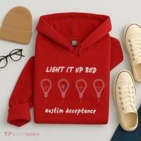 Light It Up Red Autism Acceptance Hoodie thumb 4