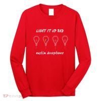 Light It Up Red Autism Acceptance Long Sleeve Shirt thumb 0