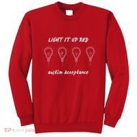 Light It Up Red Autism Acceptance Sweatshirt thumb 0