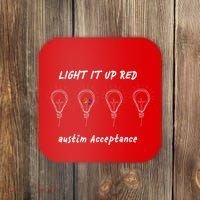 Light It Up Red Autism Acceptance Coaster thumb 0