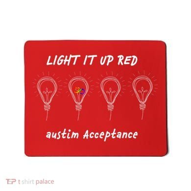 Light It Up Red Autism Acceptance Mousepad
