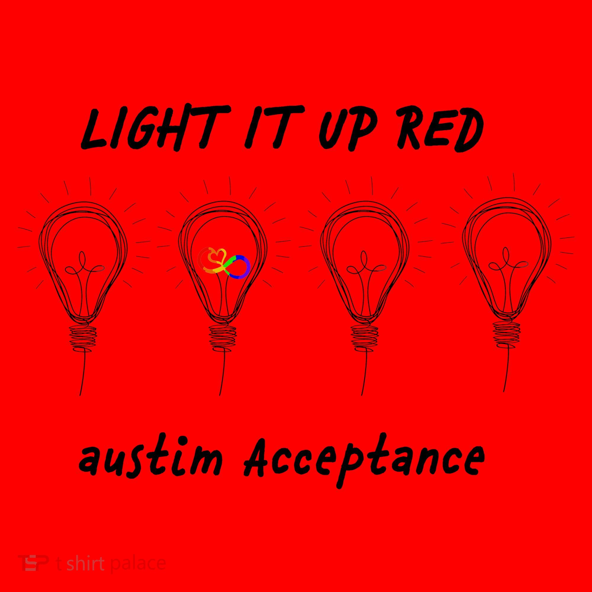 Light It Up Red Autism Acceptance Santa Hat