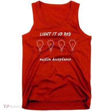 Light It Up Red Autism Acceptance Tank Top