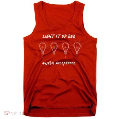 Light It Up Red Autism Acceptance Tank Top