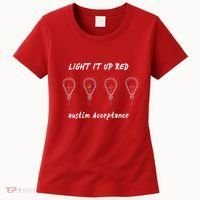 Light It Up Red Autism Acceptance Women's T-Shirt thumb 0