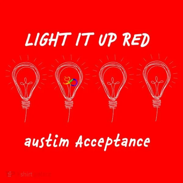 Light It Up Red Autism Acceptance Kids Long Sleeve Shirt