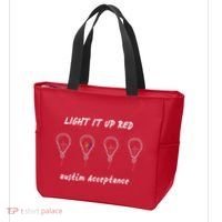 Light It Up Red Autism Acceptance Tote Bag thumb 3