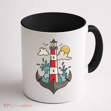 Lighthouse Anchor Ocean Coffee Mug back