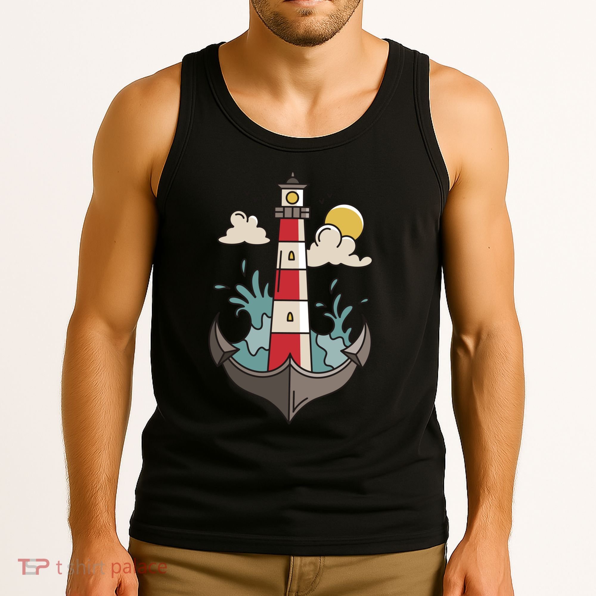 Lighthouse Anchor Ocean Tank Top