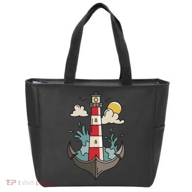 Lighthouse Anchor Ocean Tote Bag