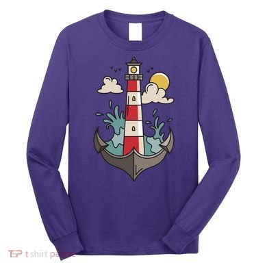 Lighthouse Anchor Ocean Long Sleeve Shirt