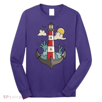 Lighthouse Anchor Ocean Long Sleeve Shirt