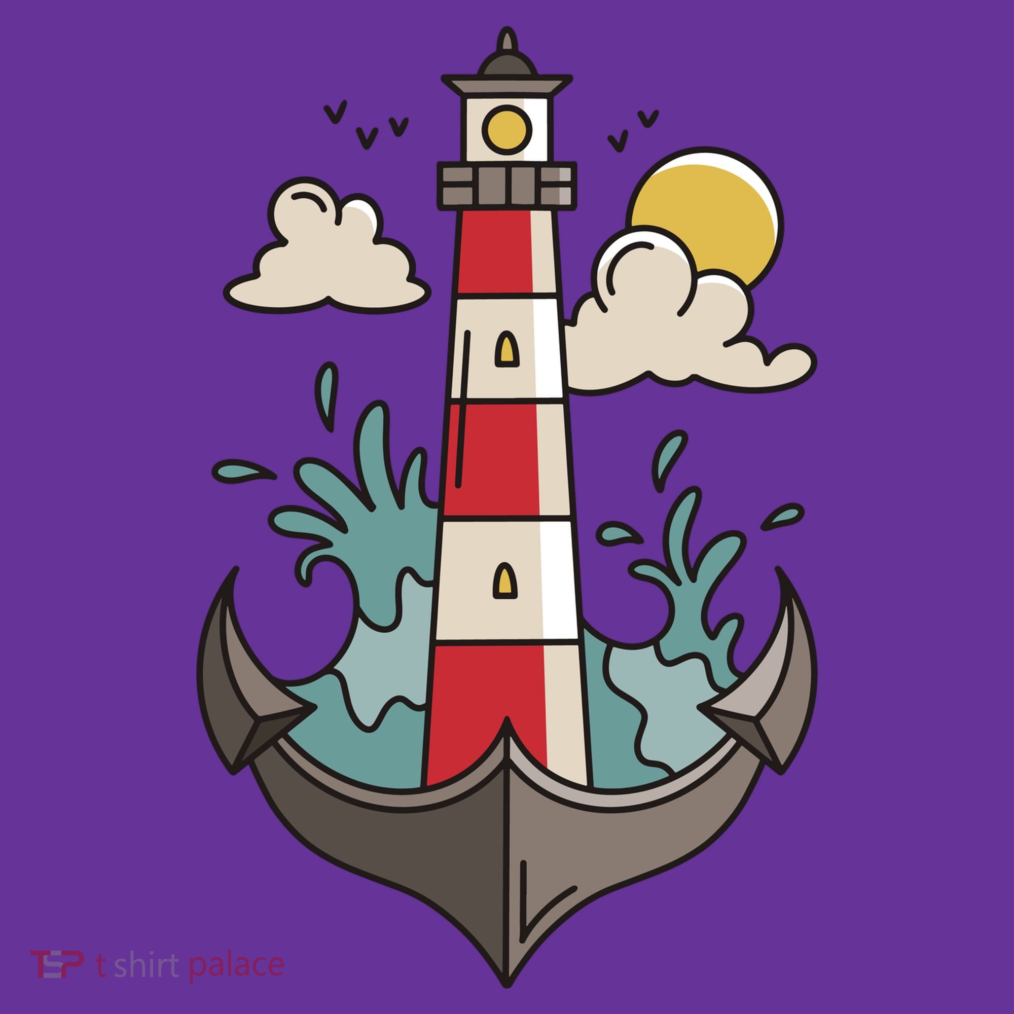 Lighthouse Anchor Ocean Button