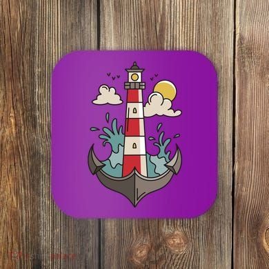 Lighthouse Anchor Ocean Coaster