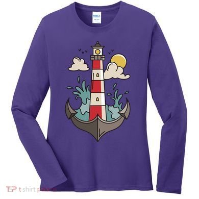 Lighthouse Anchor Ocean Women's Long Sleeve Shirt