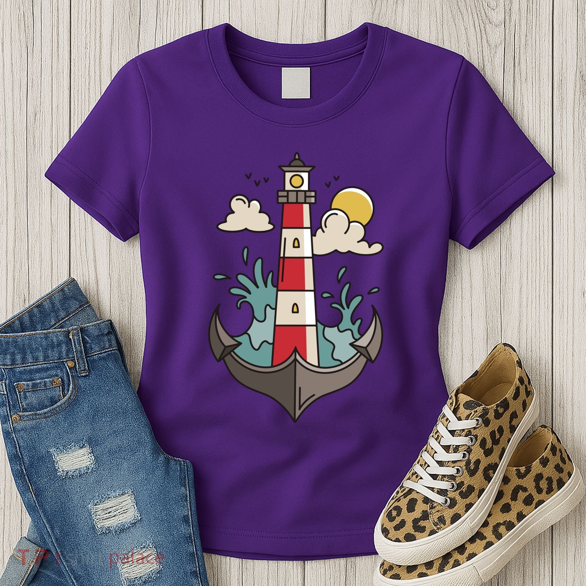 Lighthouse Anchor Ocean Women's T-Shirt