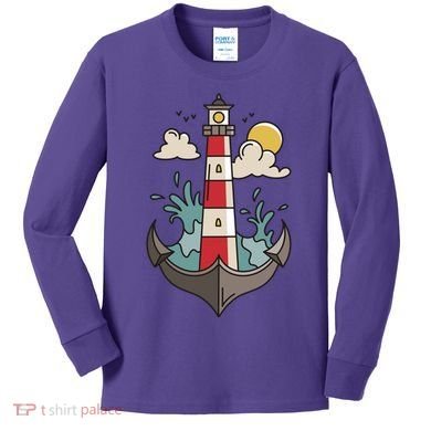 Lighthouse Anchor Ocean Kids Long Sleeve Shirt