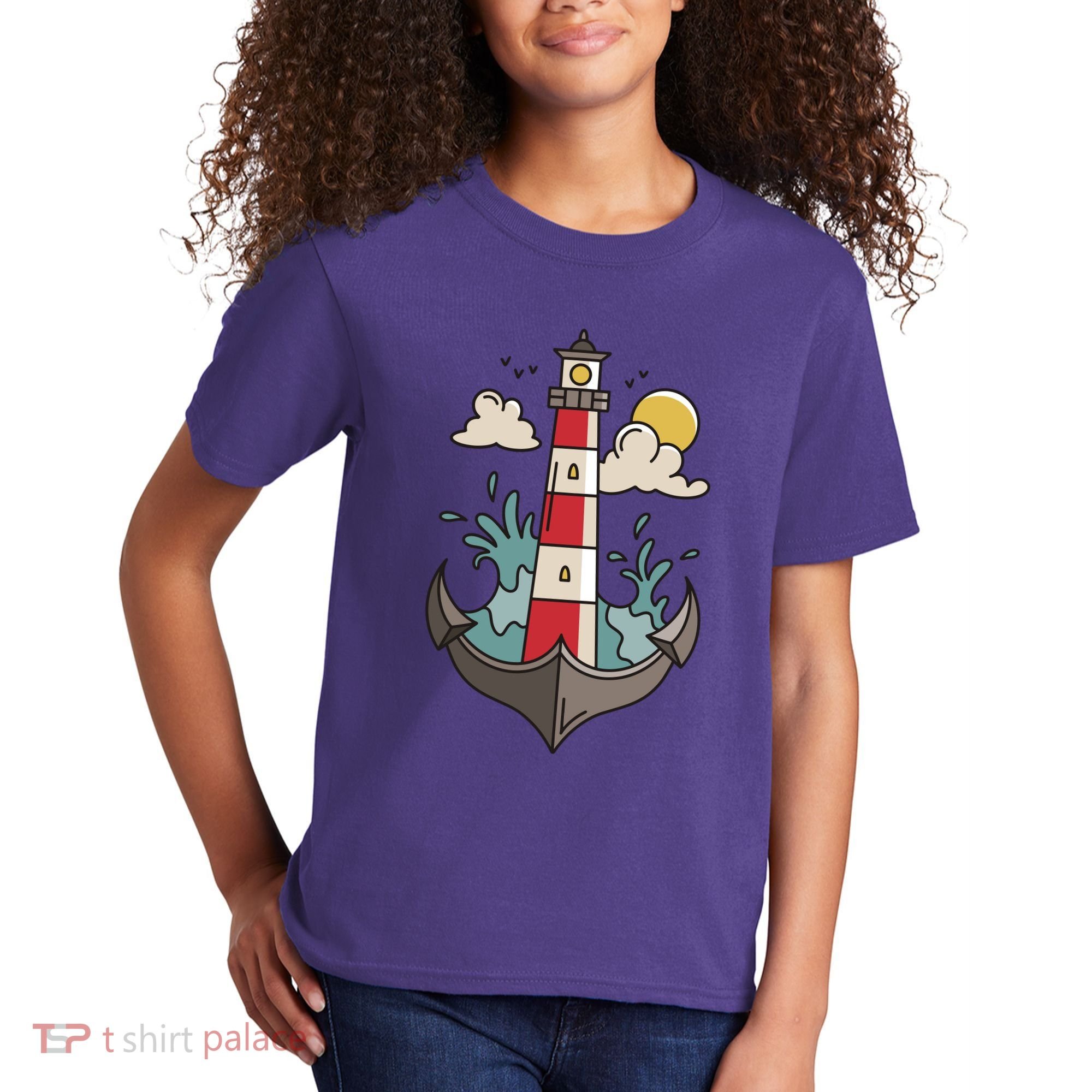 Lighthouse Anchor Ocean Kids T-Shirt