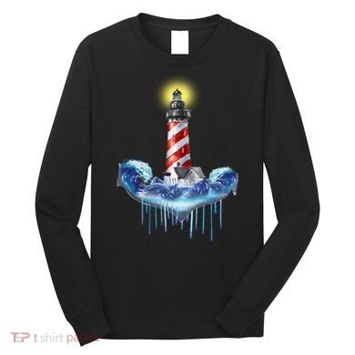 Lighthouse Anchor Water Color Long Sleeve Shirt