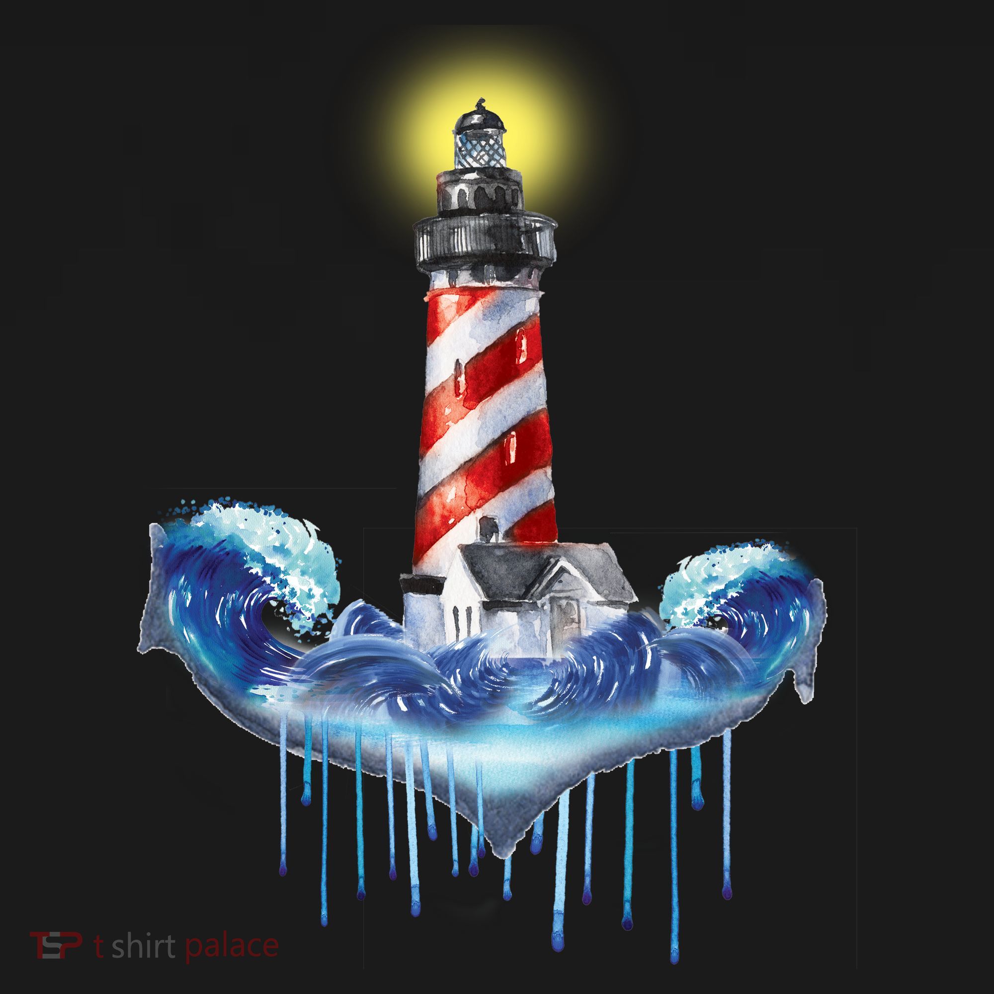 Lighthouse Anchor Water Color T-Shirt