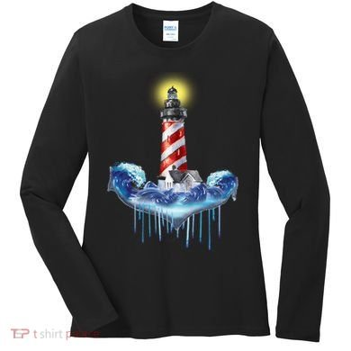 Lighthouse Anchor Water Color Women's Long Sleeve Shirt