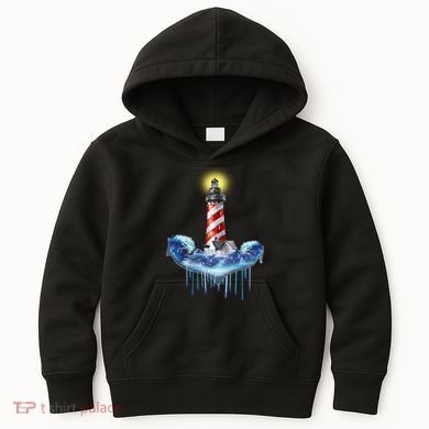Lighthouse Anchor Water Color Kids Hoodie