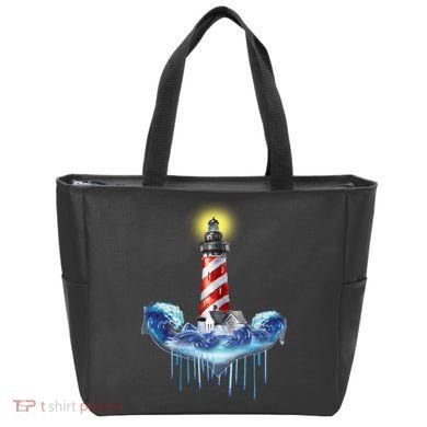 Lighthouse Anchor Water Color Tote Bag