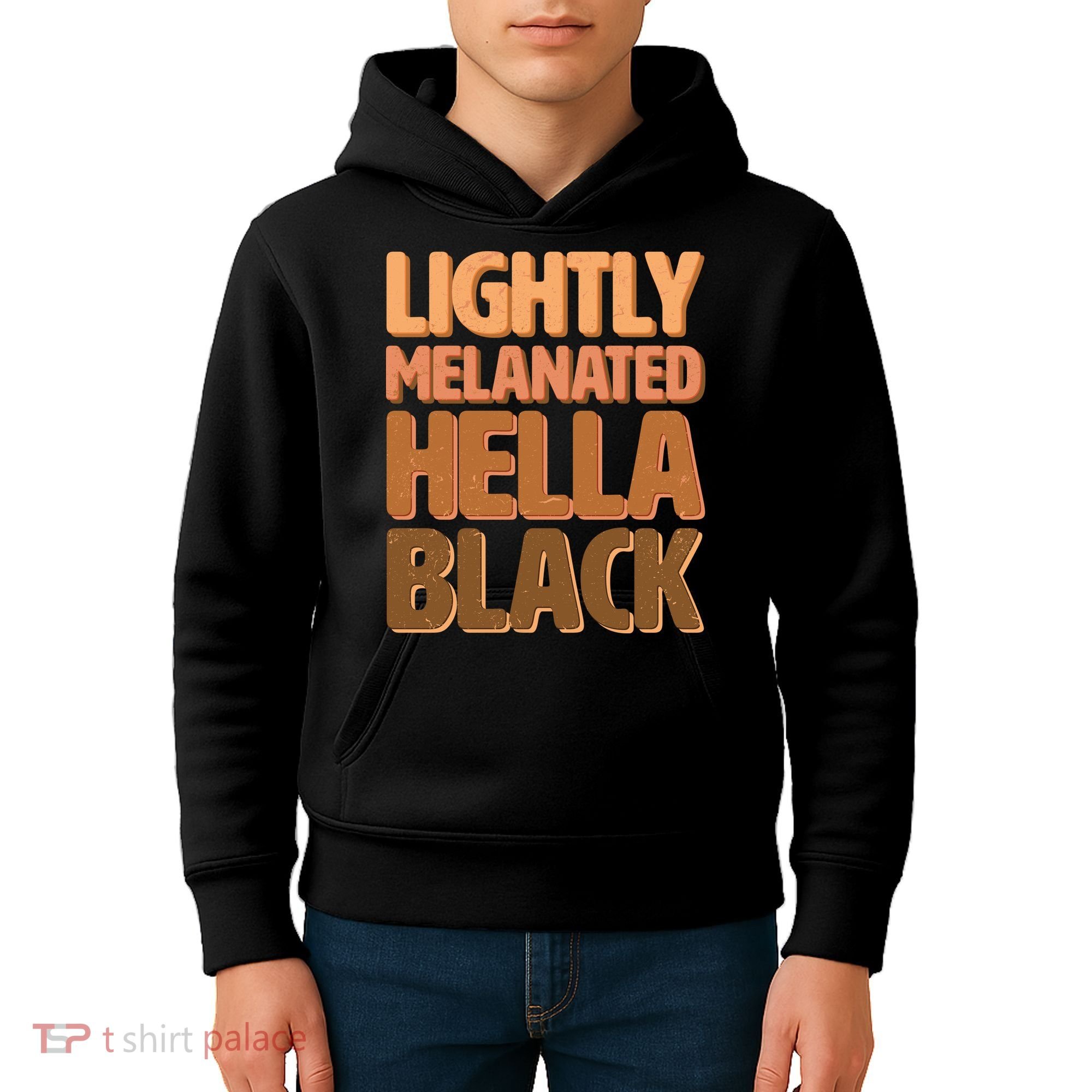 Lightly Melanated Hella Black Kids Hoodie