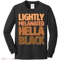 Lightly Melanated Hella Black Kids Long Sleeve Shirt thumb 0