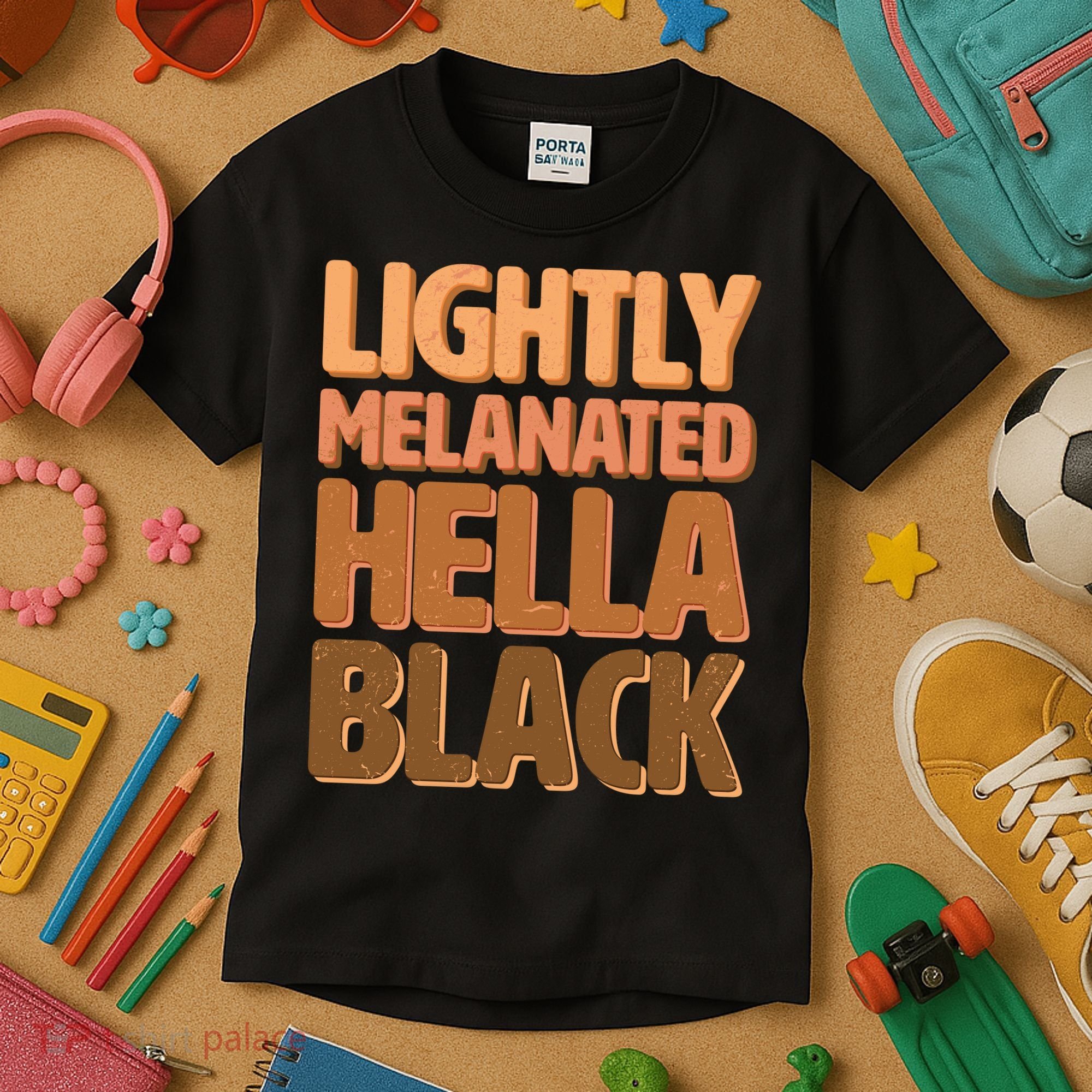 Lightly Melanated Hella Black Kids T-Shirt