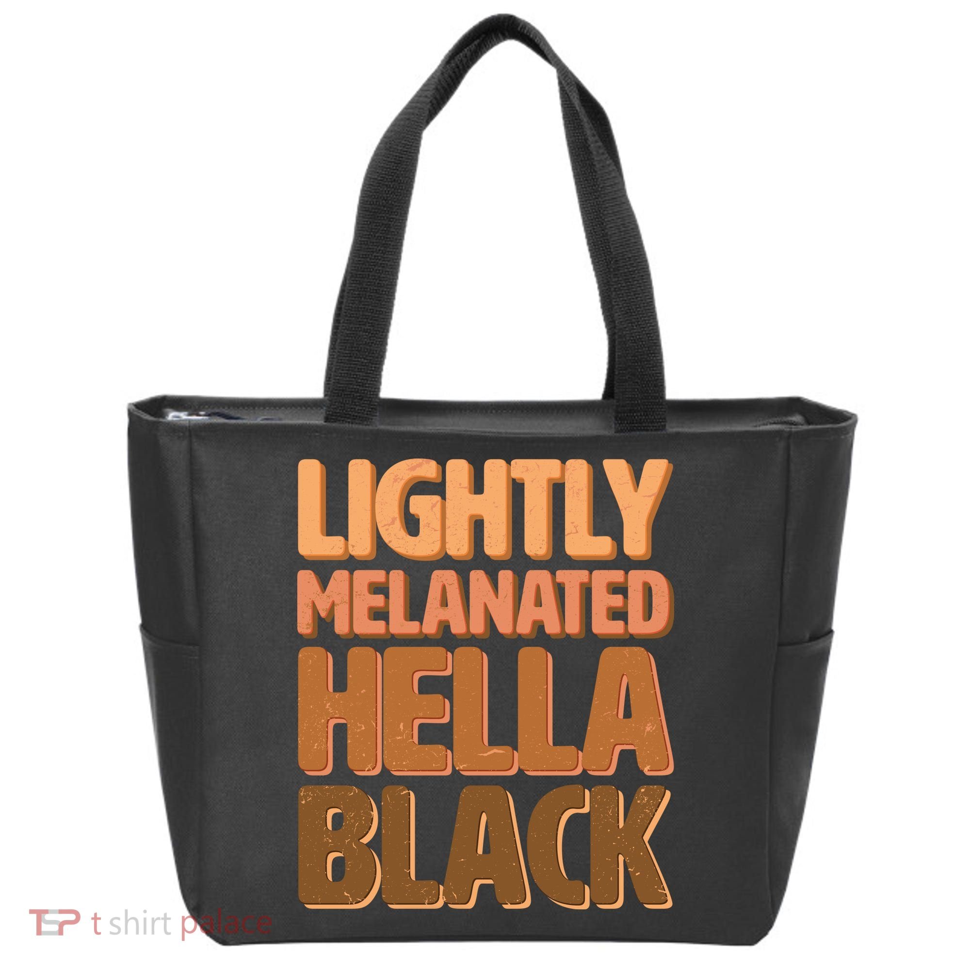 Lightly Melanated Hella Black Tote Bag