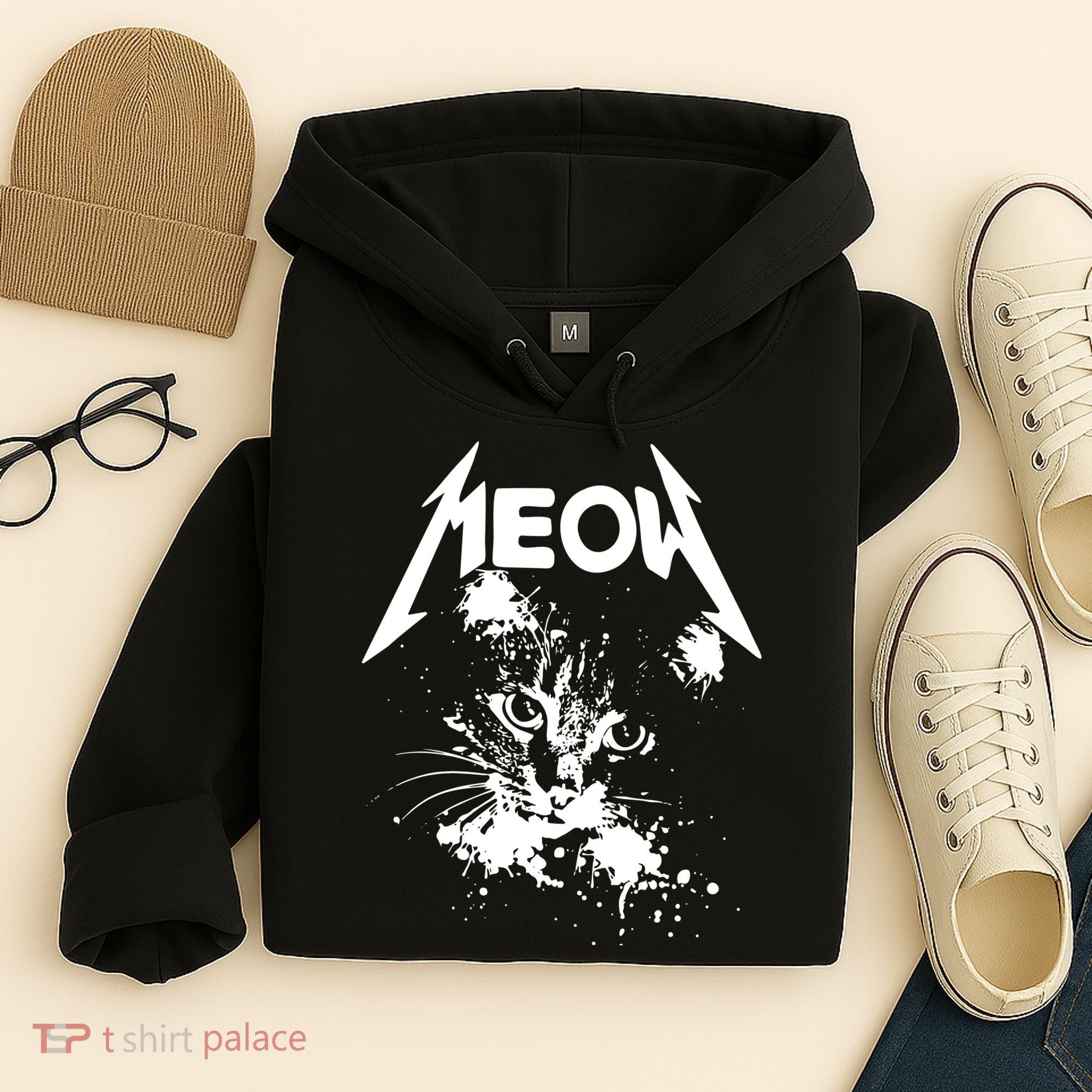 Lightning Cat Meow Logo Hoodie