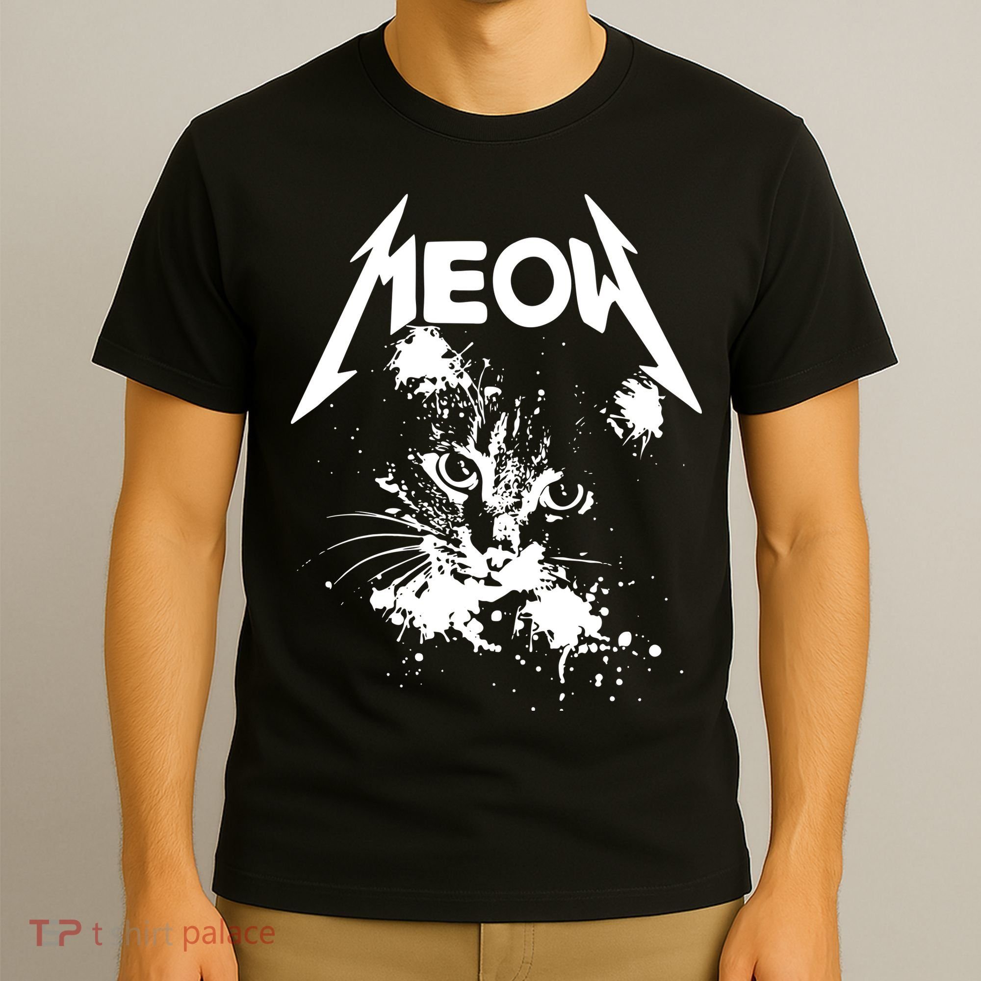 Lightning Cat Meow Logo T-Shirt