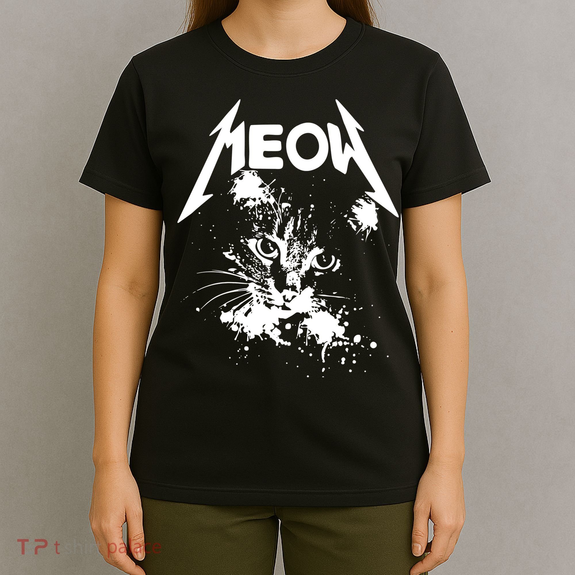 Lightning Cat Meow Logo T-Shirt